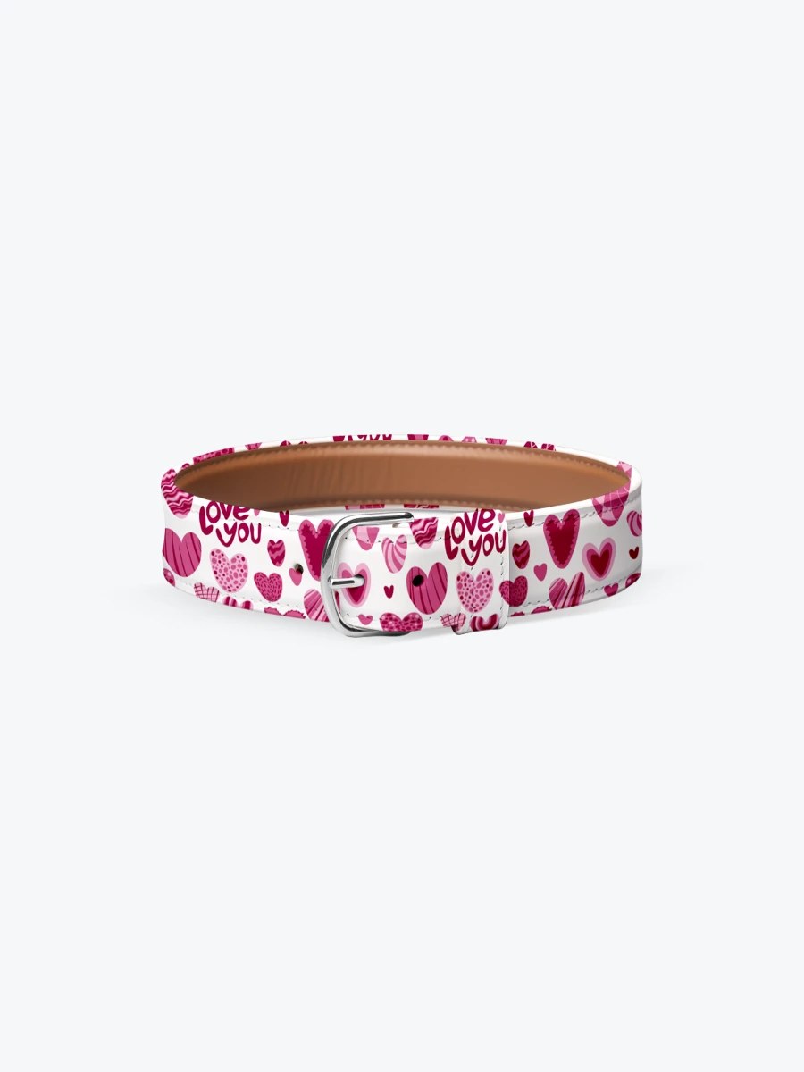 Pet belt collar with heart-shaped pattern