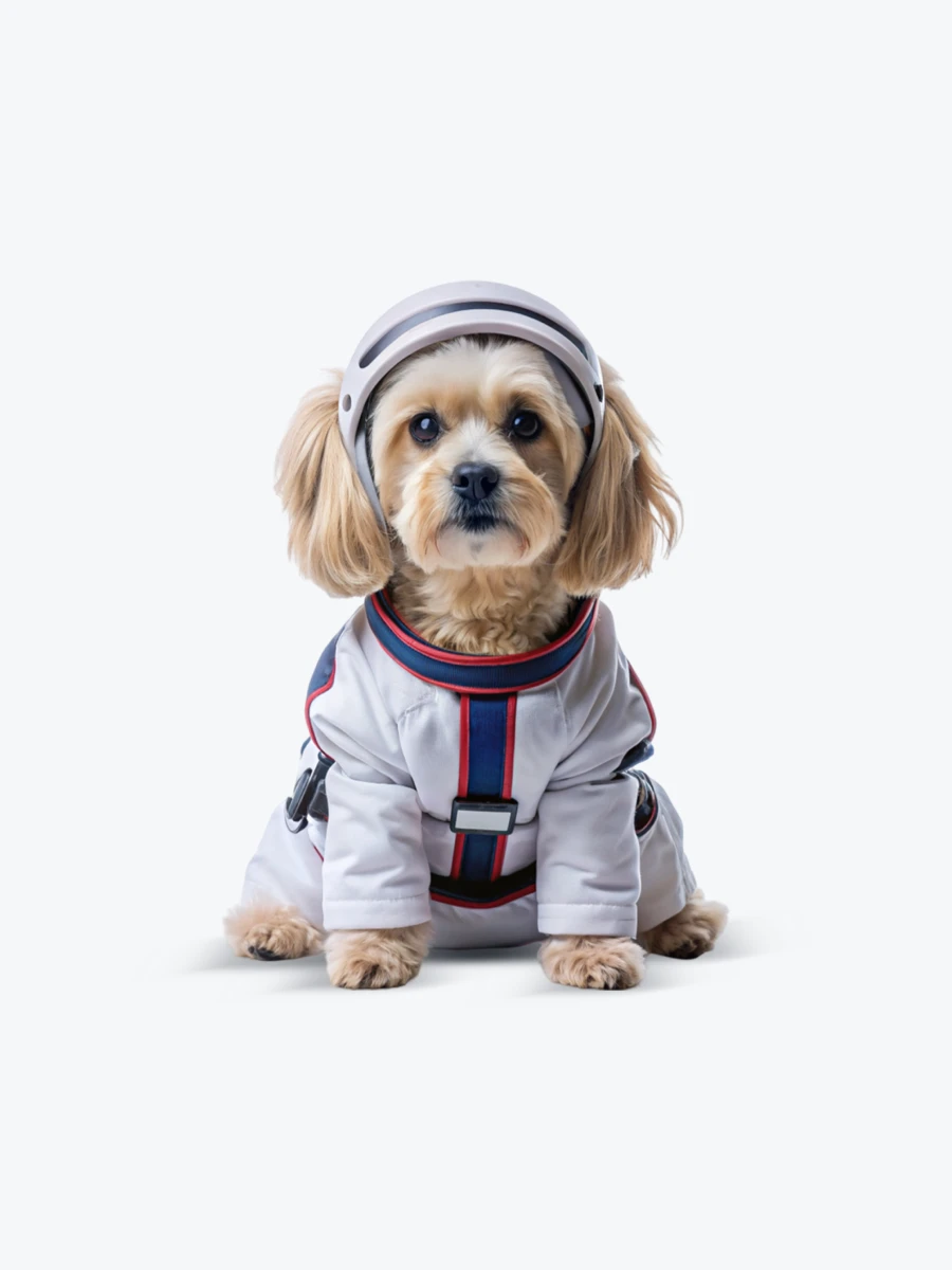 Handsome and fashionable space suit for dogs