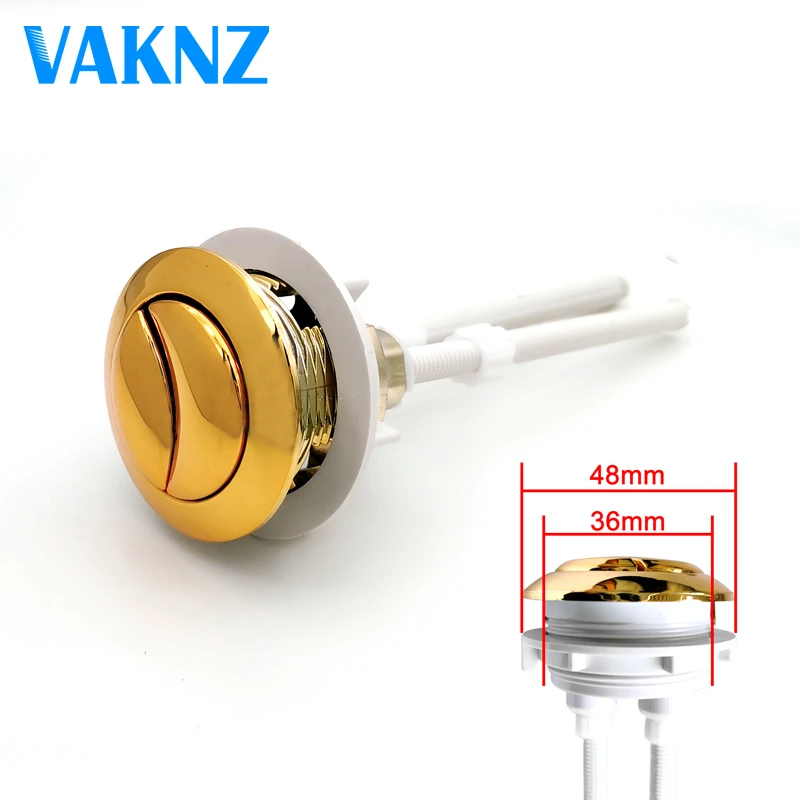38mm Dual Flush Toilet Cistern Golden Colour Round Shape Push Button