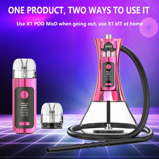 EHUKA X1 60W E Cigarette kit Dual-use Arab Shisha hookah Pot Replaceable Pod Refillable Vape Pen