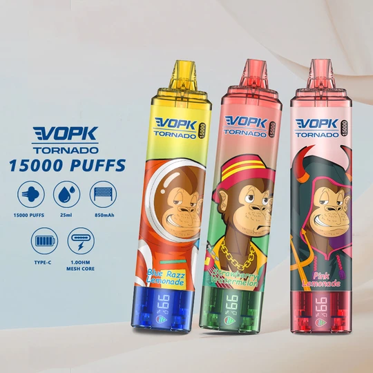 VOPK Tornado 15000 Puffs Disposable Vape With LED Display Puff 15k