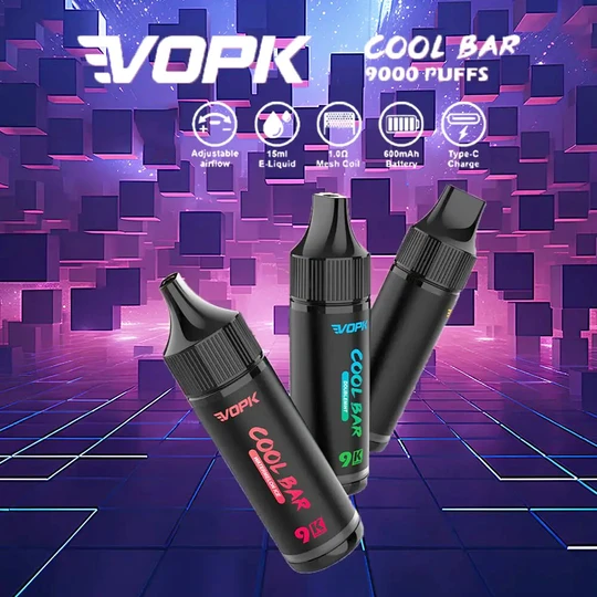 VOPK Cool Bar 9000 Puffs Disposable Vape 15ml Pre-filled Mesh Coil Puff 9k Vaper elf geek Vapor Pen