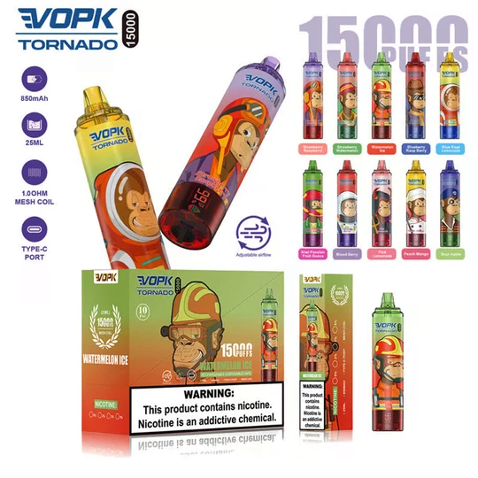 VOPK Tornado 15000 Puffs Disposable Vape With LED Display Puff 15k