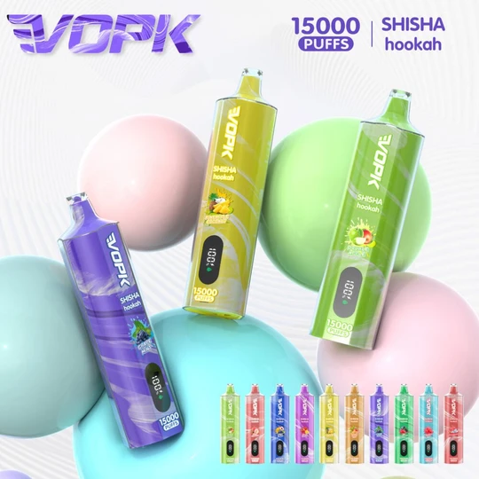 VOPK Shisha Hookah 15000 Puffs Disposable Vape Puff 15K DTL Vaper Pen With Smart Digital Display
