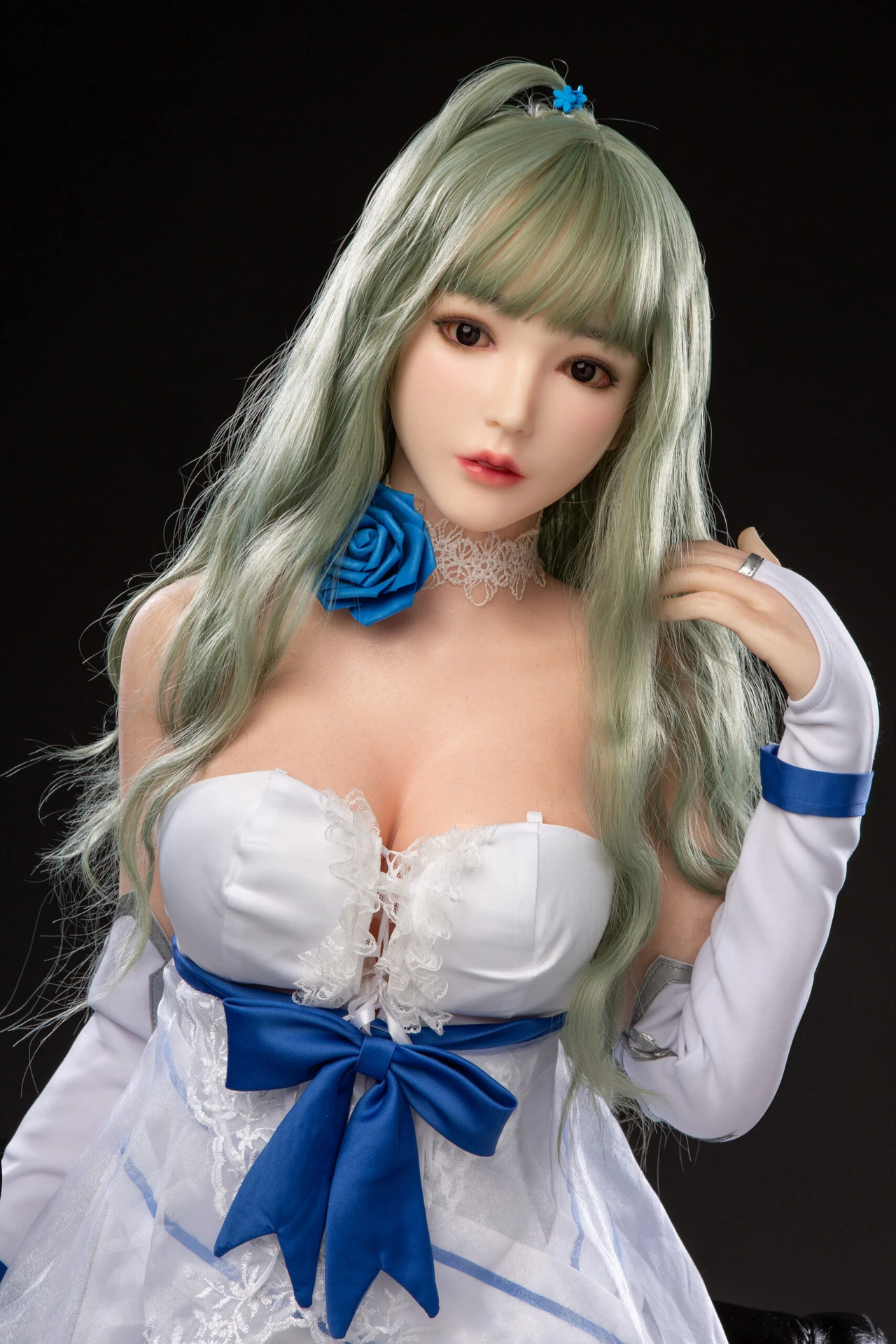Fealty   Green Hair Lifelike Silicone Head Sex Doll