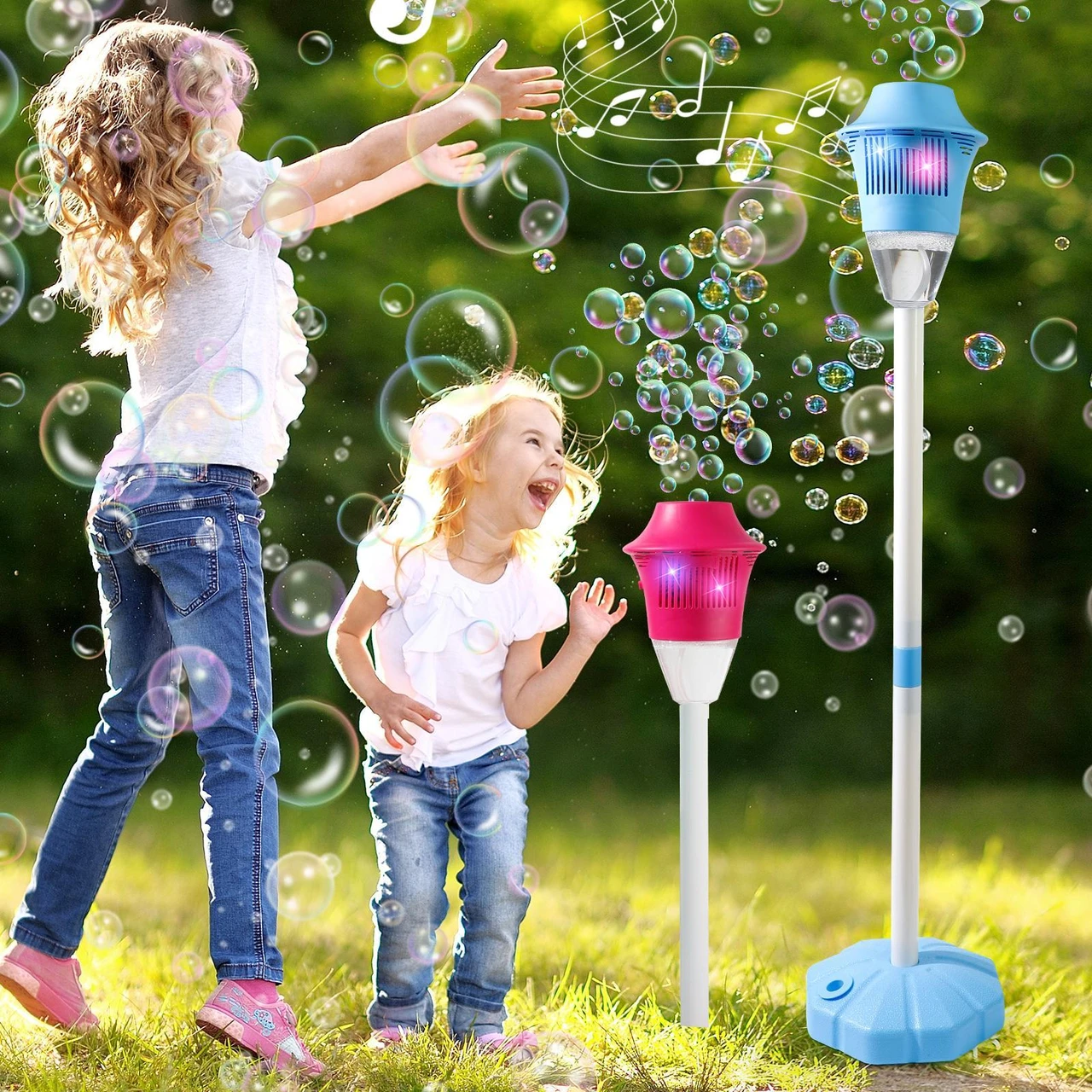 Bubble Maker for Kids – Adjustable Height Stand, 20,000+ Bubbles Per Minute, Automatic Bubble Blaster for Fun Play
