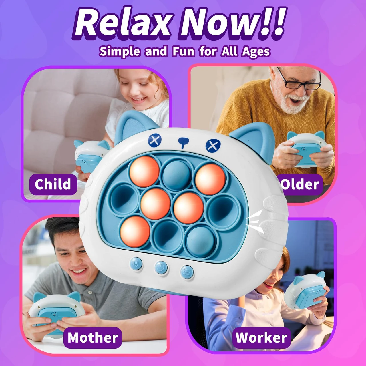 Fast Fun Push Press Quick Push POP Game Stress Relief Toy for Kids
