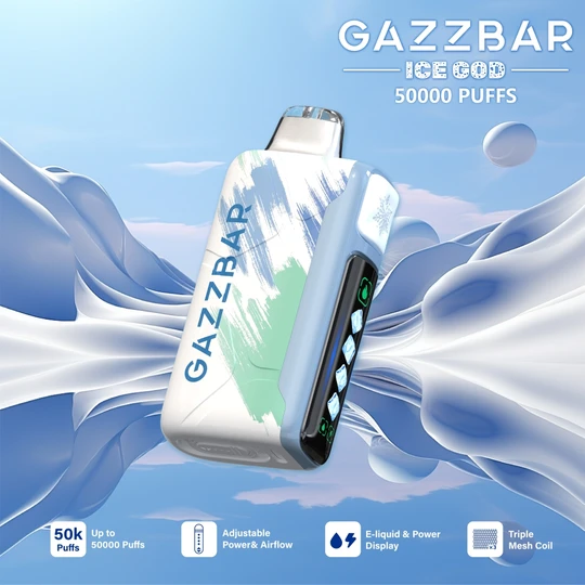 Gazzbar Ice god 50000 50K Puff disposable vape 5 levels adjustable vaper vs elfbar king 40000 40k