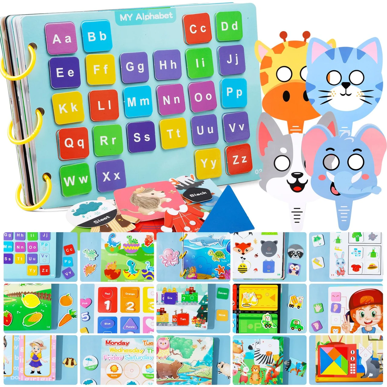Busy Book Toy for Toddlers Preschool Learning Activities - Autism Sensory Toys Educational Toys for Kids Ages