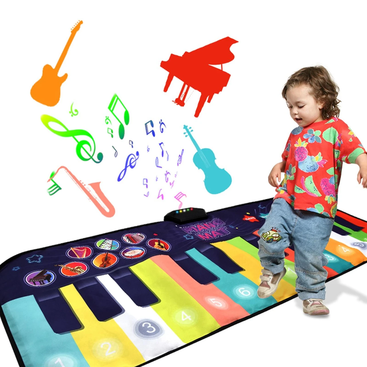 Dance Mat Toy for Kids with Music and Lights 4.3 ft Interactive Piano Play Mat for Boys and Girls