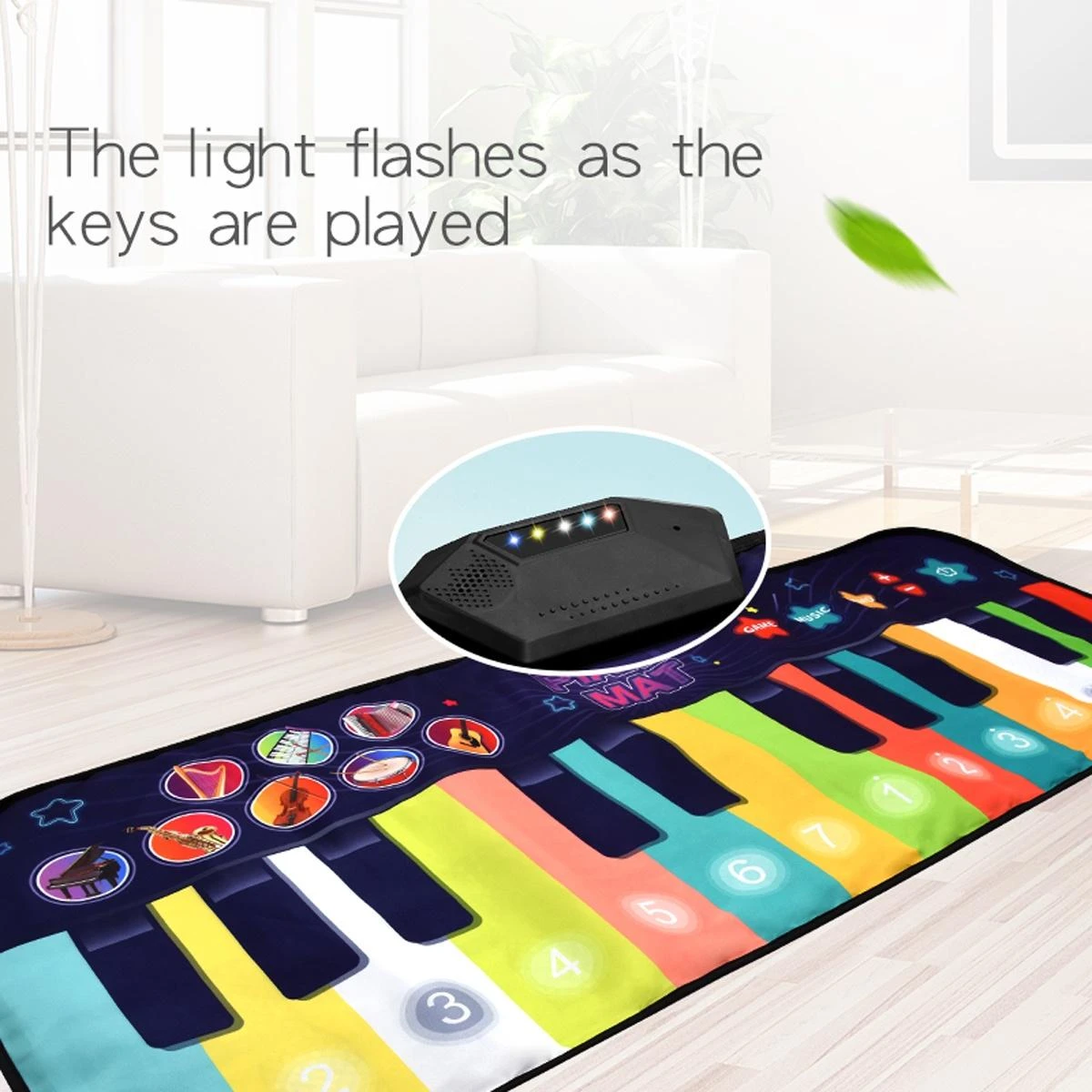 Dance Mat Toy for Kids with Music and Lights 4.3 ft Interactive Piano Play Mat for Boys and Girls