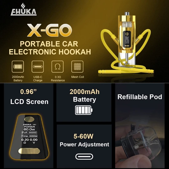 EHUKA X-GO Multi-purpose Vape Device Portable Car E Hookah Shisha Pot