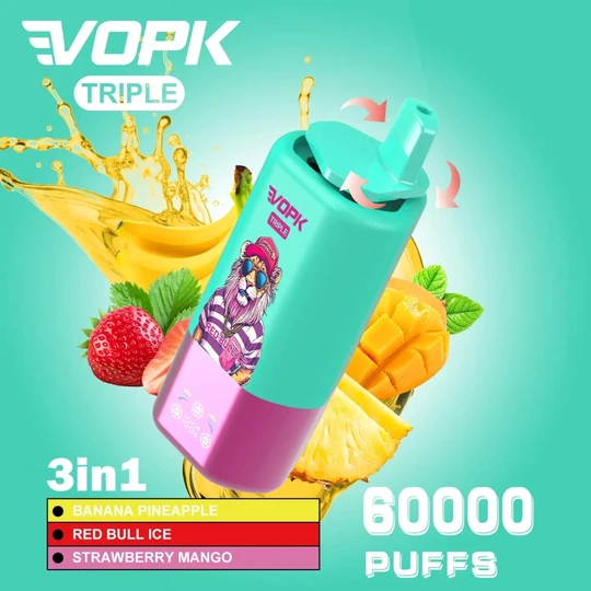 VOPK Triple 60000 Puff 60k 3 in 1 Flavor Newest Disposable Vape With LED Display Vaper Pen