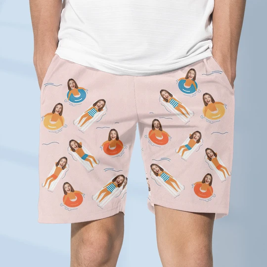 Custom Face Beach Shorts Swimwear Comfortable Gifts