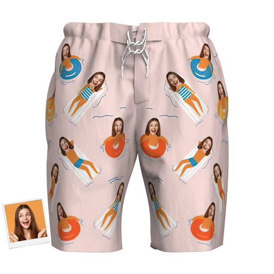 Custom Face Beach Shorts Swimwear Comfortable Gifts