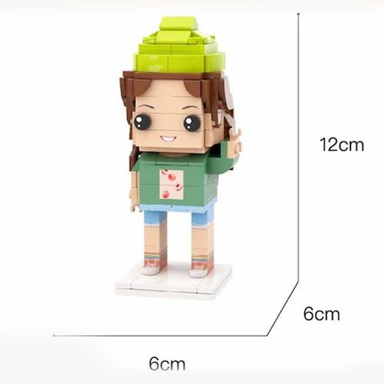 Customized Head Yellow Princess Dress Figures Small Particle Block Toy Customizable Brick Art Gifts
