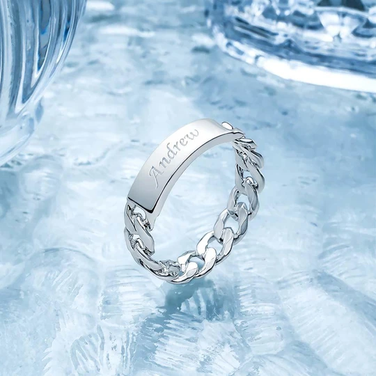 Men's Personalized Ring Custom Message Ring the Best Gift for Lover