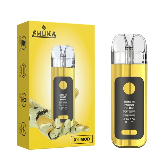 EHUKA X1 kit 60w MOD Shisha E hookah Dual-use Replaceable Pod Vape with Smart Display