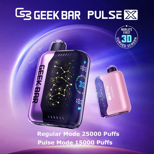 Geek Bar 25k 25000 puffs disposable vape device dual mode pulse X 15k 15000 With 3D smart display