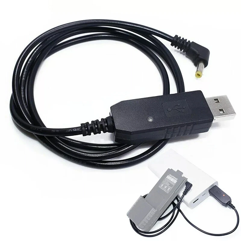 USB Battery Charging Cable For BaoFeng UV-5R UV-82 UV-9R BF-A58 UV-8D UV-S9+ UV-10R BF-F8HP UV-82HP Radios BL-5L 3800mAh Battery 2.5mm