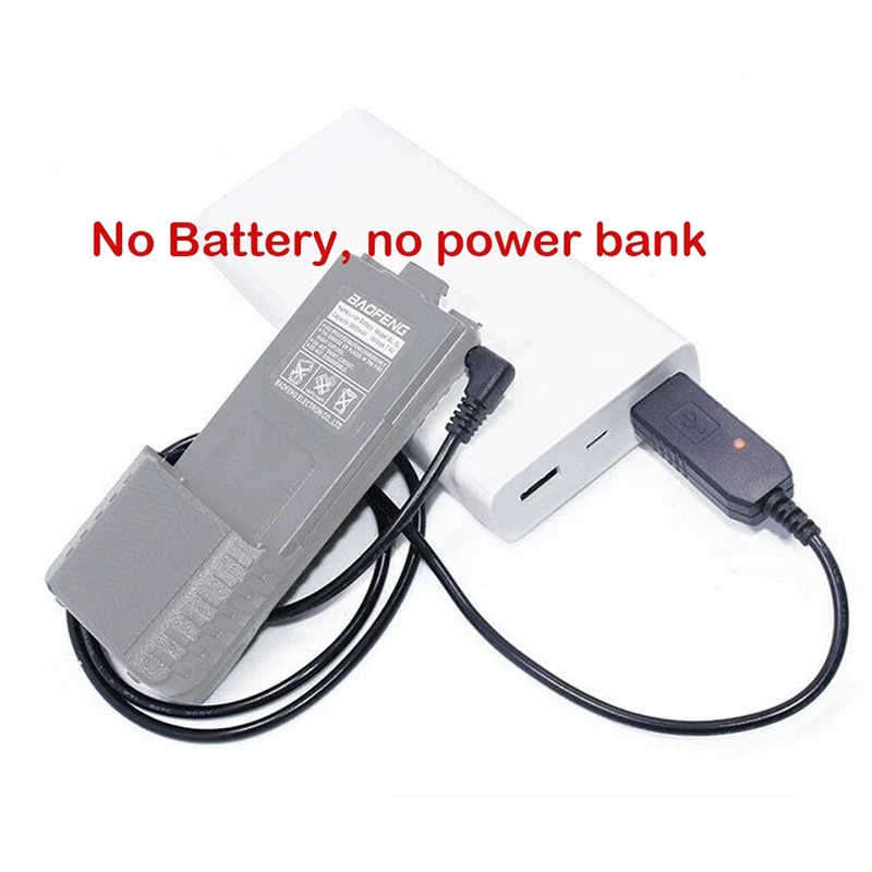 USB Battery Charging Cable For BaoFeng UV-5R UV-82 UV-9R BF-A58 UV-8D UV-S9+ UV-10R BF-F8HP UV-82HP Radios BL-5L 3800mAh Battery 2.5mm