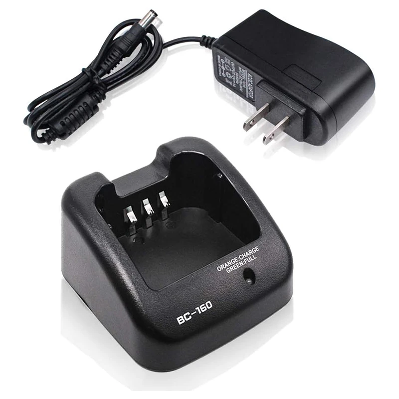 BC-160 Rapid Charger + Power Adapter For ICOM IC-F14 IC-F15 IC-F16 IC-F24 IC-F25 IC-F26 IC-F33 IC-F34 IC-F43 Radios