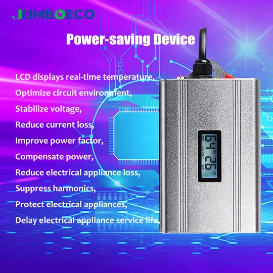 Home Energy Saving Device Smart Power Saver Box Stabilize Voltage Optimize Circuit With LCD Display