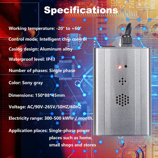 Power Saver Device Smart Energy Saving Box Optimize Circuit Reduce Current Loss Save Electricity