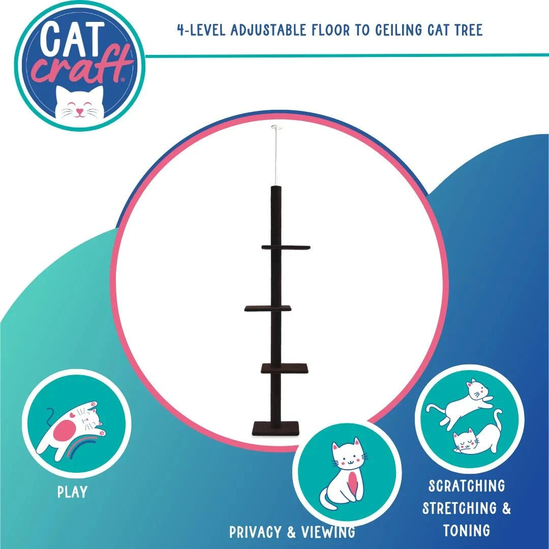Cat Craft 90-in Cat Tree & Scratching Post Tower, Charcoal