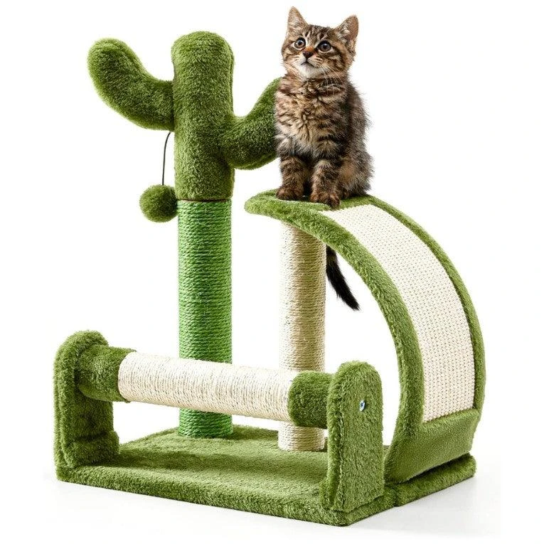 starway 20" Cat Scratching Post, Cactus Cat Tree Scratcher for Indoor Cats Small, Adult Kitten Claw Scratch Pad with Natural Sisal Ropes