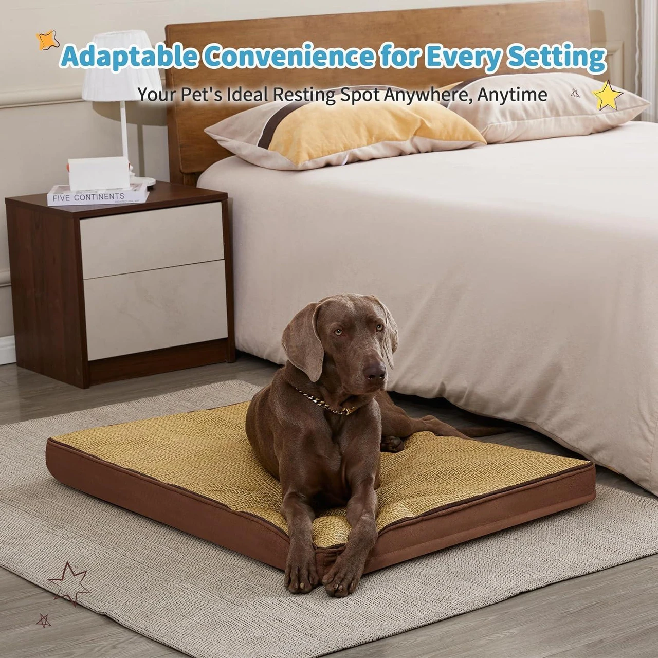 Waterproof Memory Foam Large Dog Bed with Removable Cover