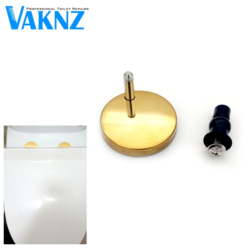 2Pcs/lot Golden Stainless Steel Toilet Seat with Top Fix Hinge Soft Release Quick Fit for Home Bathroom Accessories