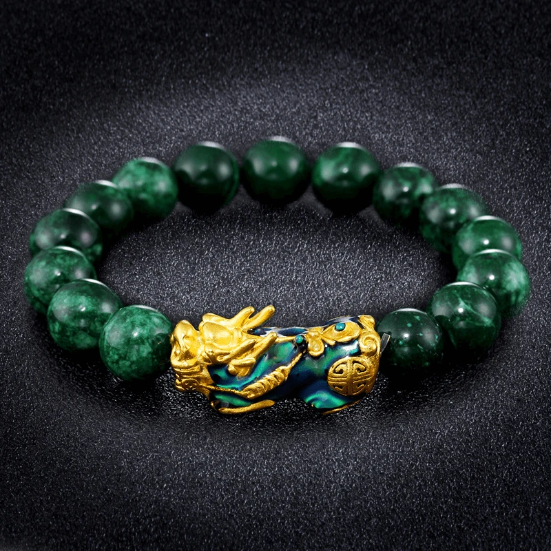 Sand gold jewelry dry blue bracelet, green jade sand gold color changing Pixiu bracelet, green agate bracelet, jade bracelet