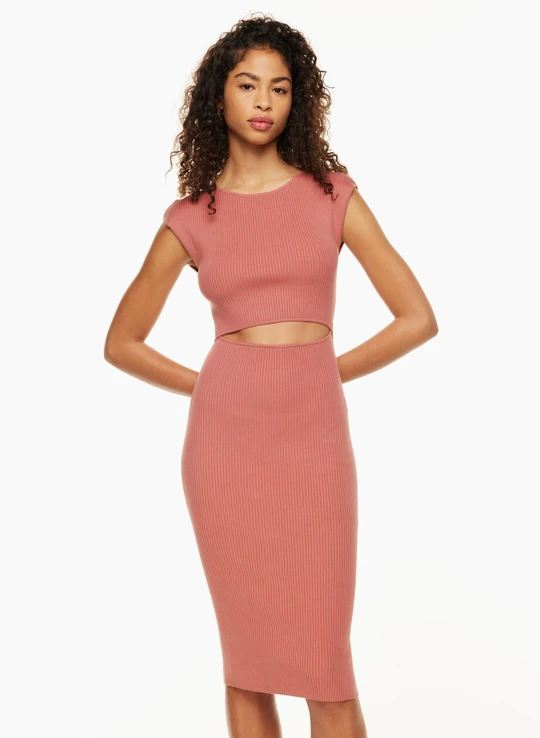 Cutout Knit Midi Dress