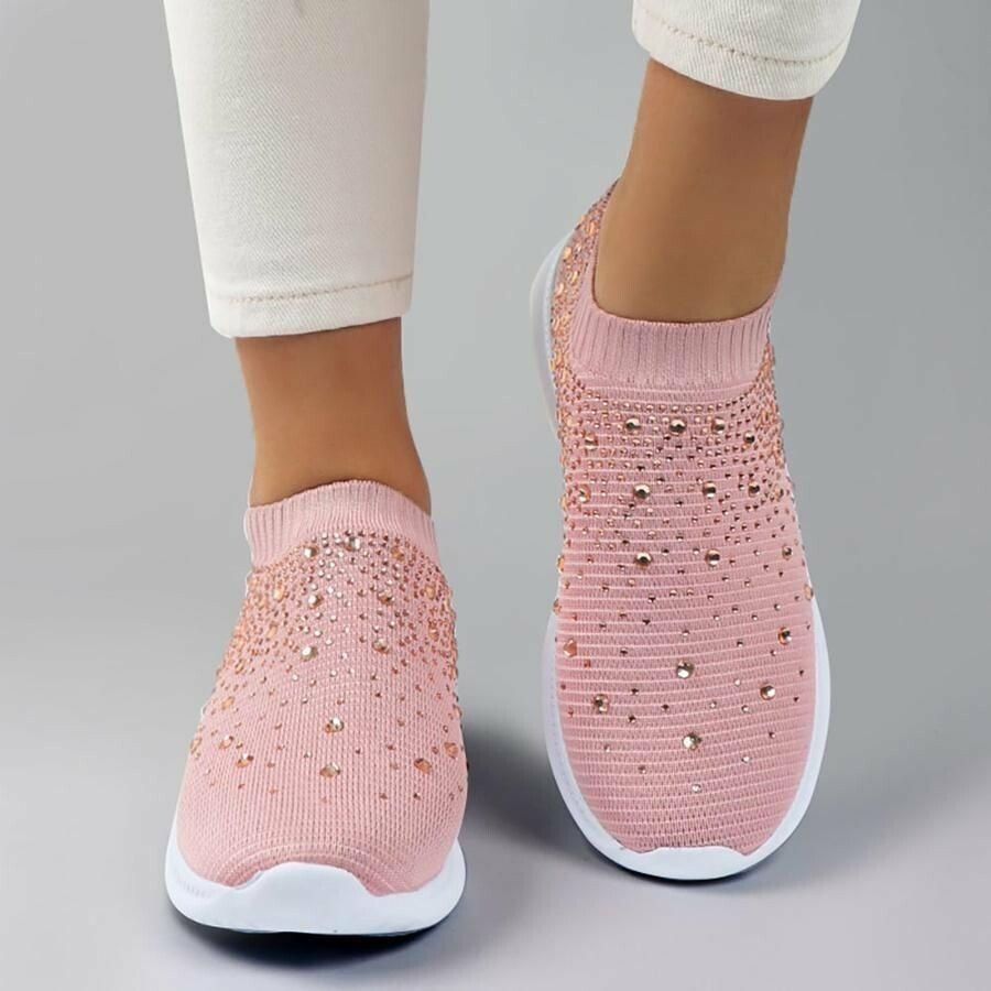 CASUAL SLIP ON CRYSTAL SNEAKERS