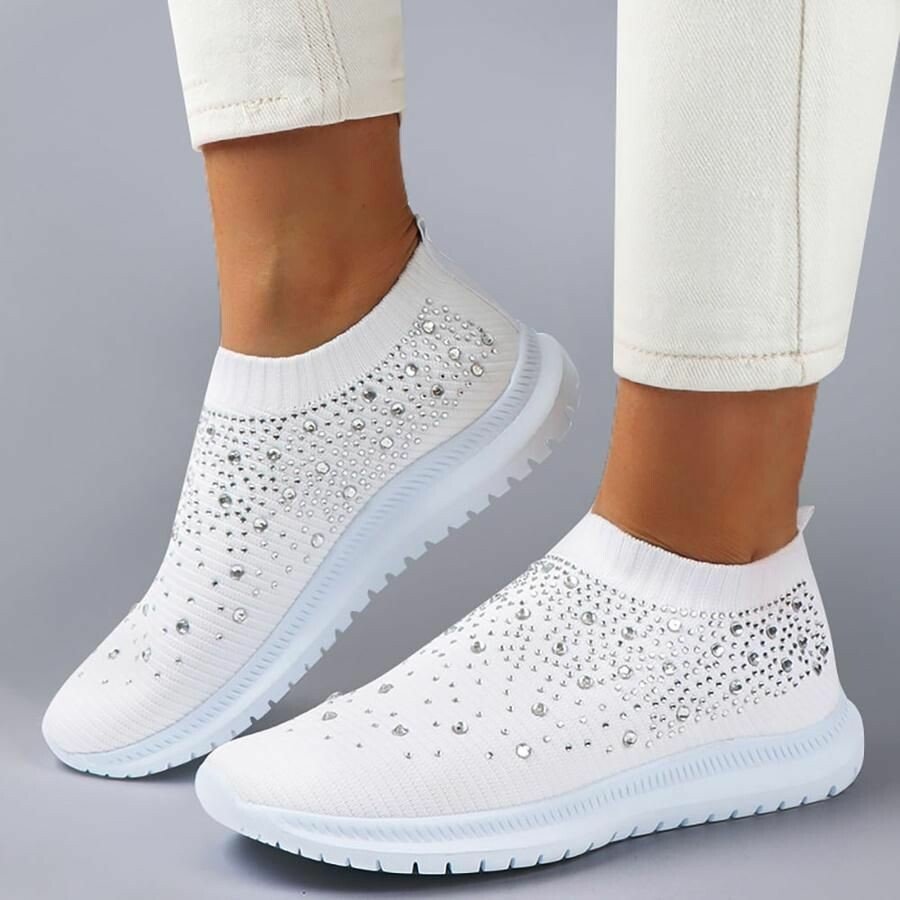 CASUAL SLIP ON CRYSTAL SNEAKERS