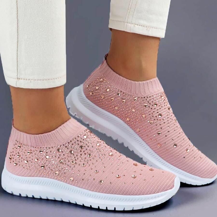 CASUAL SLIP ON CRYSTAL SNEAKERS
