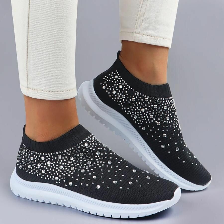 CASUAL SLIP ON CRYSTAL SNEAKERS