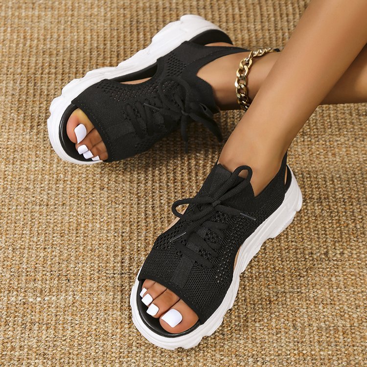 2022 New Fish Mouth Thick Sole Casual Shoes