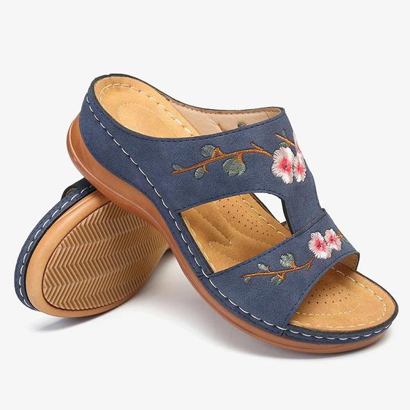 Flower Embroidered Vintage Casual Sandals