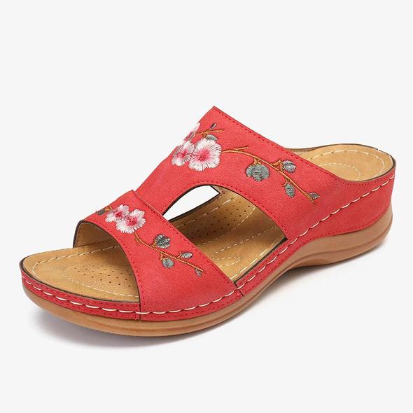 Flower Embroidered Vintage Casual Sandals