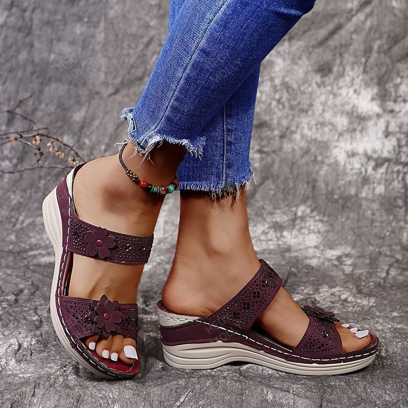 2022 Women's Fashion Wedge Floral Sandals