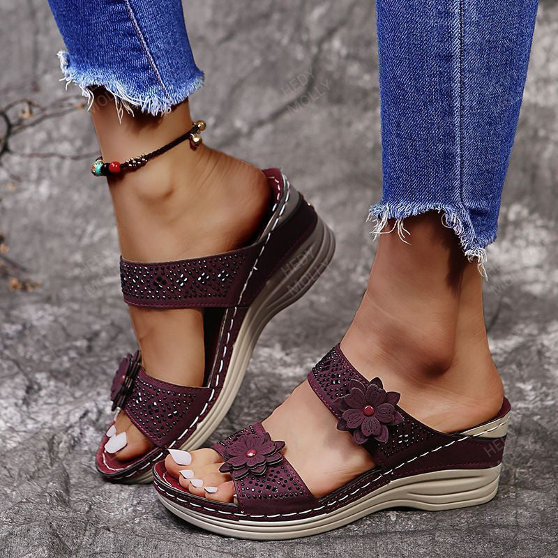 2022 Women's Fashion Wedge Floral Sandals