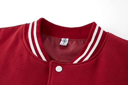 TRIFUNESS Varsity Jacket Letterman Jacket Baseball Jacket with Long Sleeve Banded Collar