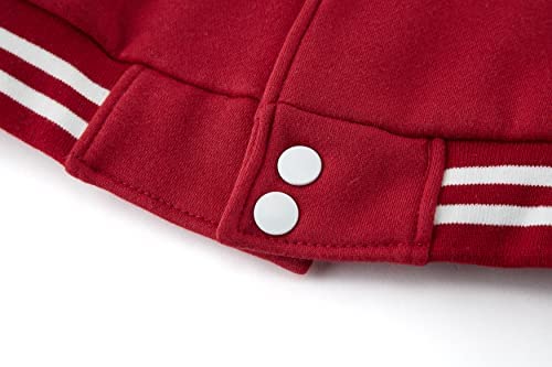 TRIFUNESS Varsity Jacket Letterman Jacket Baseball Jacket with Long Sleeve Banded Collar