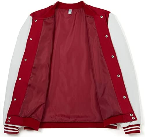 TRIFUNESS Varsity Jacket Letterman Jacket Baseball Jacket with Long Sleeve Banded Collar