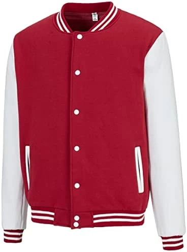 TRIFUNESS Varsity Jacket Letterman Jacket Baseball Jacket with Long Sleeve Banded Collar