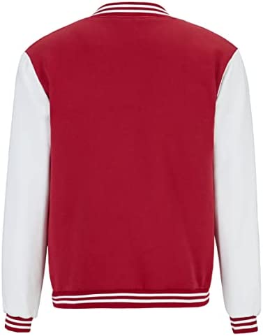 TRIFUNESS Varsity Jacket Letterman Jacket Baseball Jacket with Long Sleeve Banded Collar