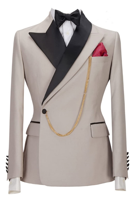 Khaki Notched Lapel Two Piece Prom Suit main image 1