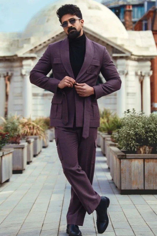 Chad Grape Shawl Lapel Prom Men Suits